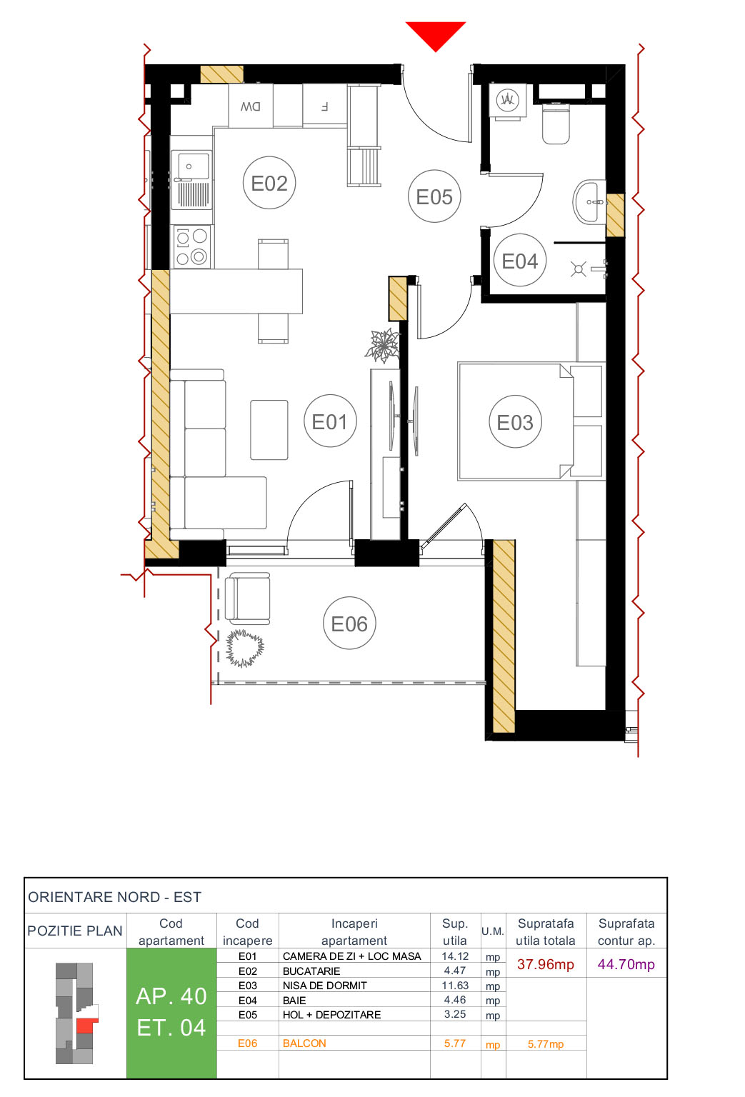 Plan apartament 40