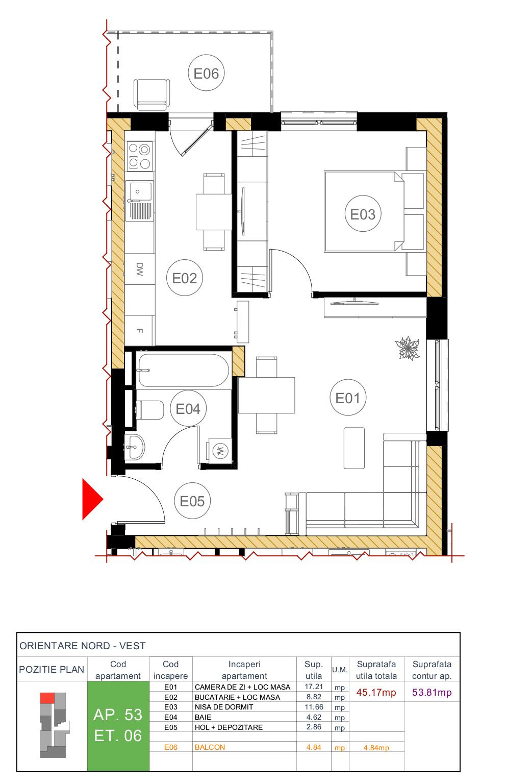 Floor plan — apartment 53