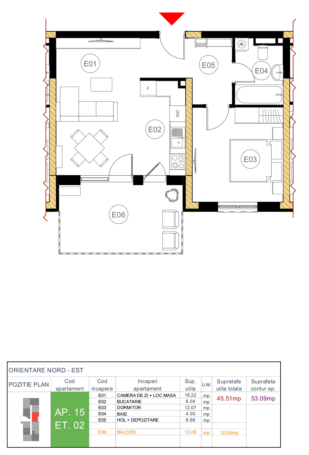 Plan apartament 15
