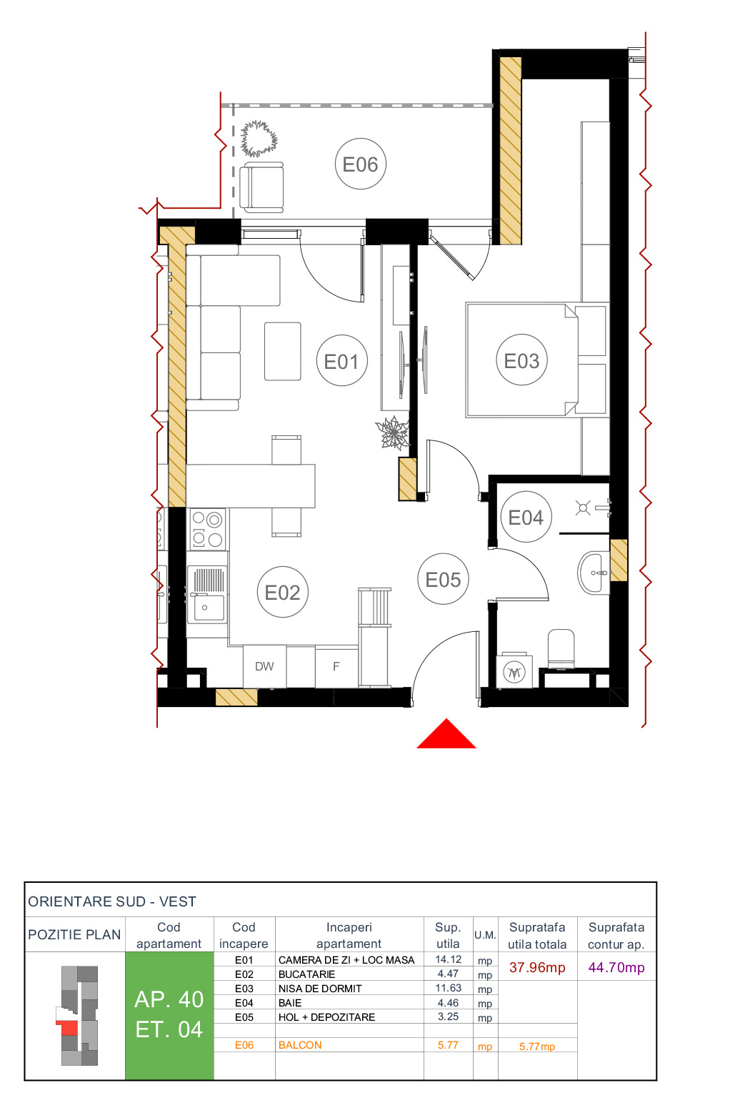 Plan apartament 40