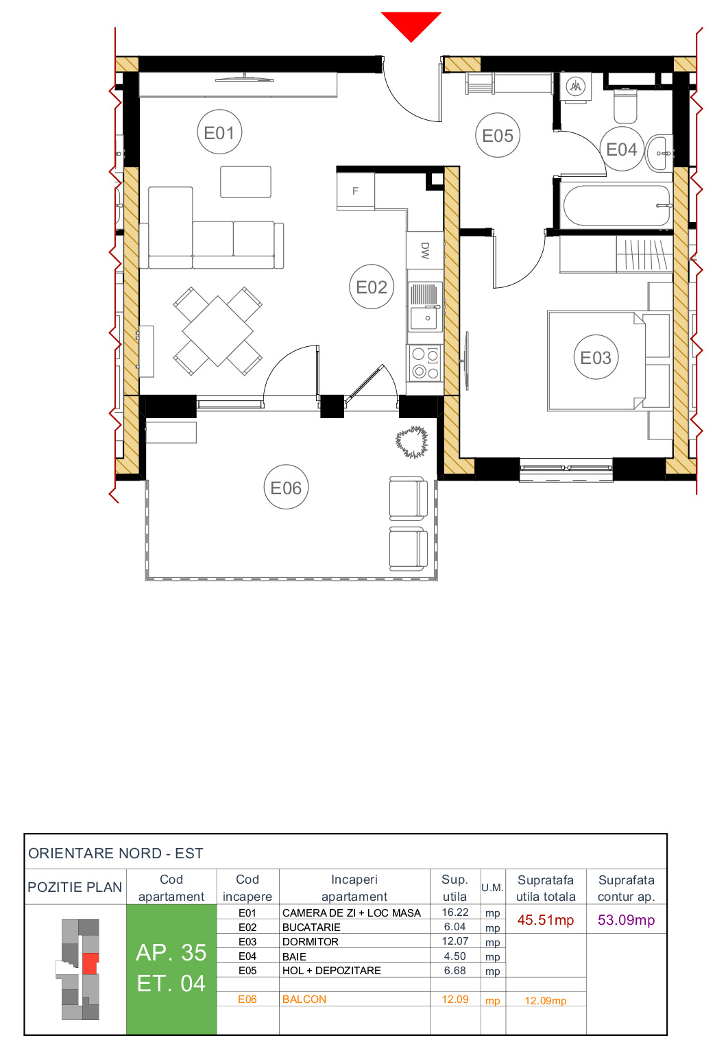 Plan apartament 35
