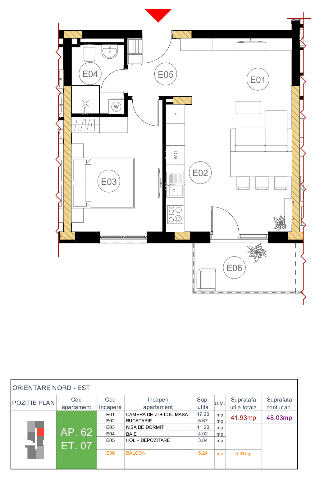 Plan apartament 62
