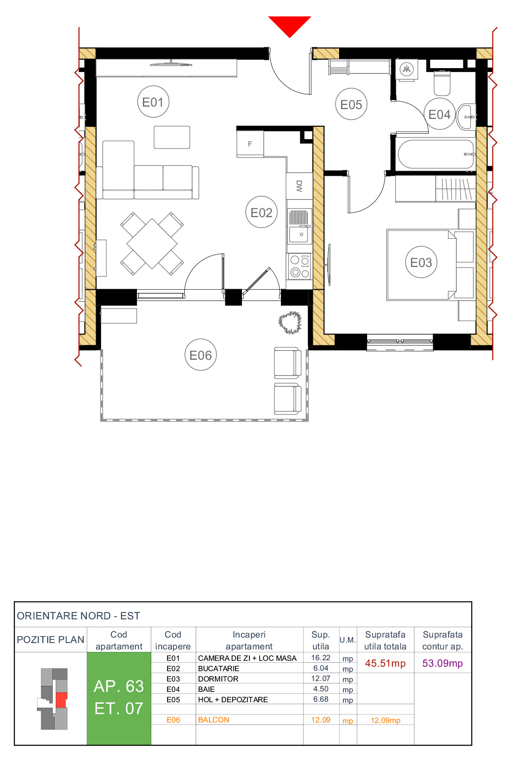 Plan apartament 63