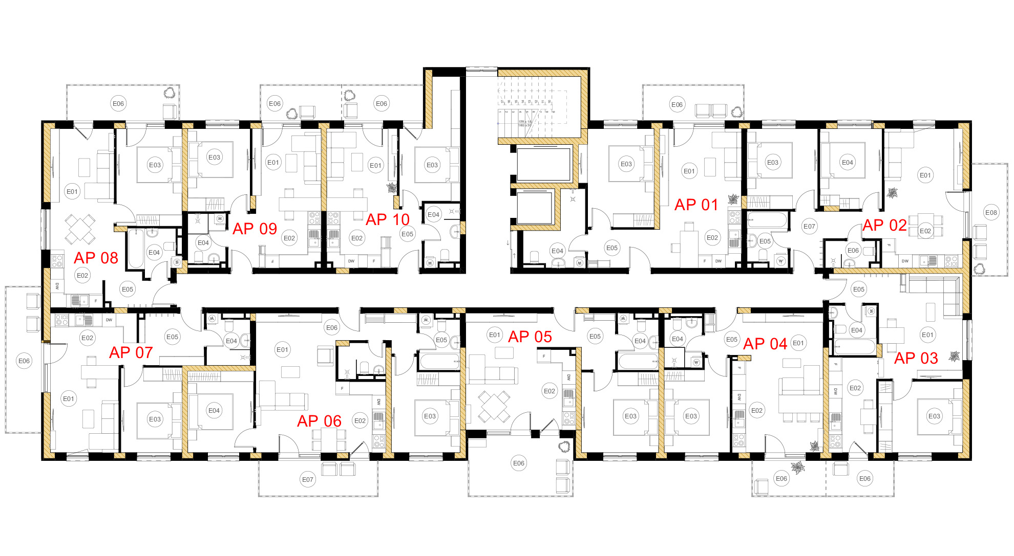 Plan etaj 1, Bloc C2