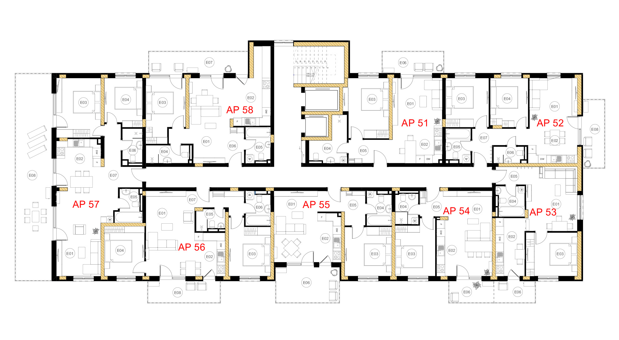 Plan etaj 6, Bloc C2
