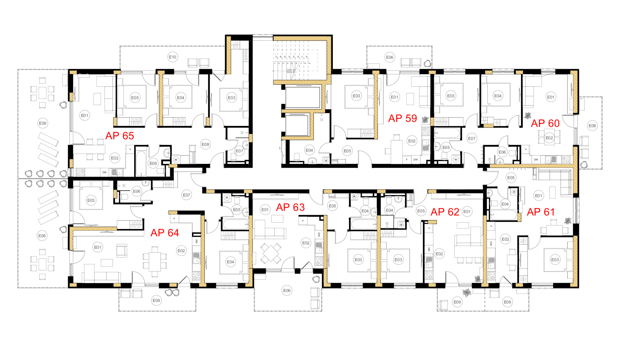 Plan etaj 7, Bloc C2